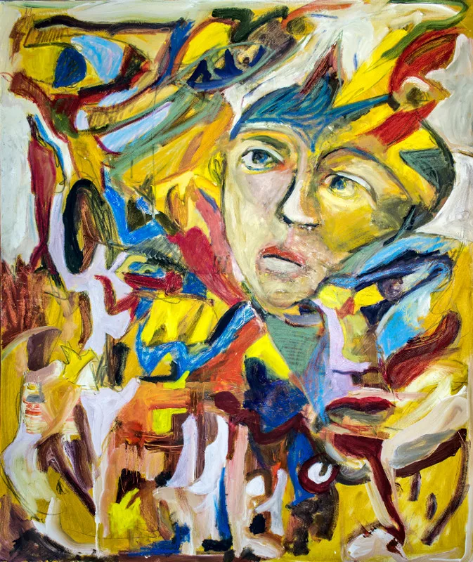 Chameleon 100x120cm painting by Paolo Amoretti