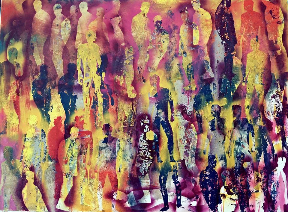 Metro 70x90cm dipinto di Paolo Amoretti