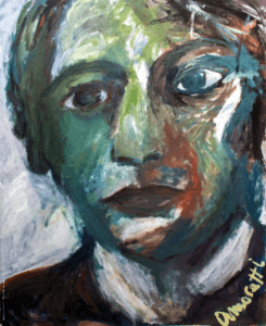 Ritratto in verde 125x125cm
