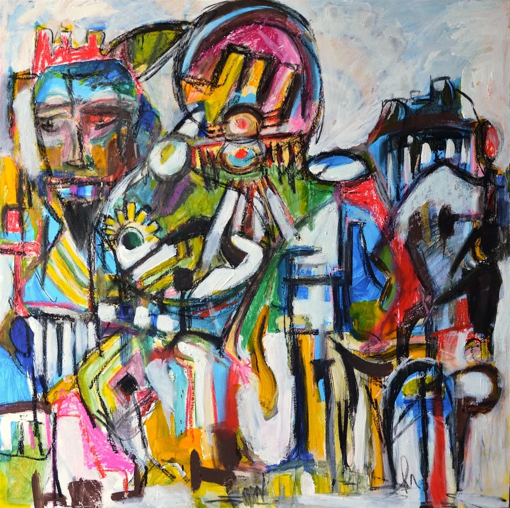 The King 100x100cm dipinto di Paolo Amoretti