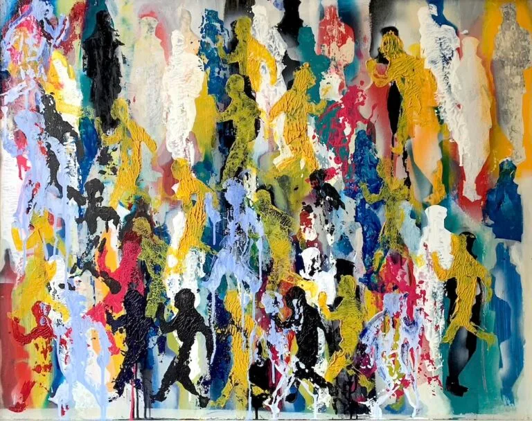 The man on the road 70x90cm dipinto di Paolo Amoretti