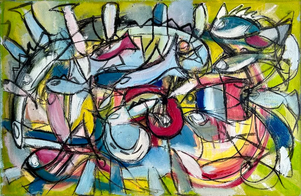 The red fish 70x100cm dipinto di Paolo Amoretti