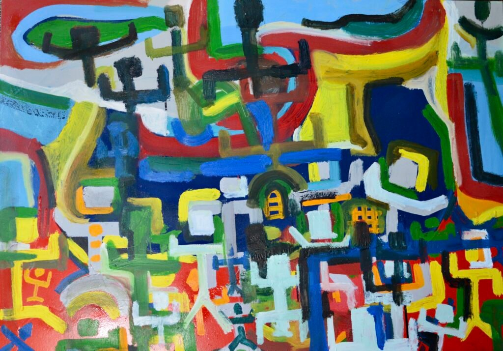 Reticolo Urbano - dipinto di Paolo Amoretti 70x100cm